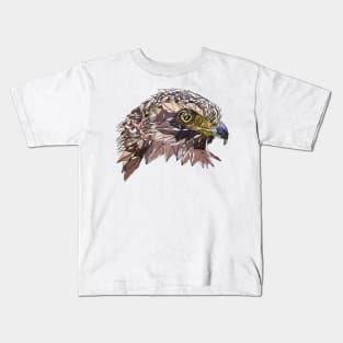 Crested Serpent-eagle watercolor Kids T-Shirt